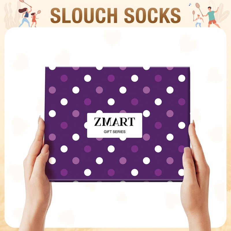 Zmart Women Slouch Socks - Cozy Scrunch Socks, 80s Style in White, Black, Orange & Cream - Image 3